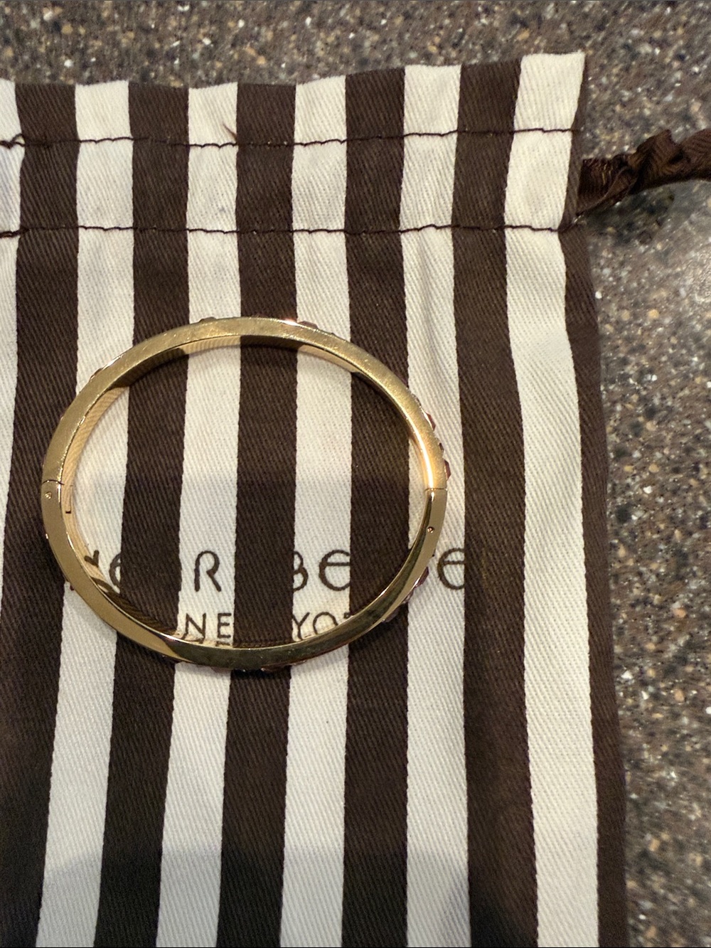 henri bendel Gold Bangle with Lavender Crystal Row - Picture 9 of 14
